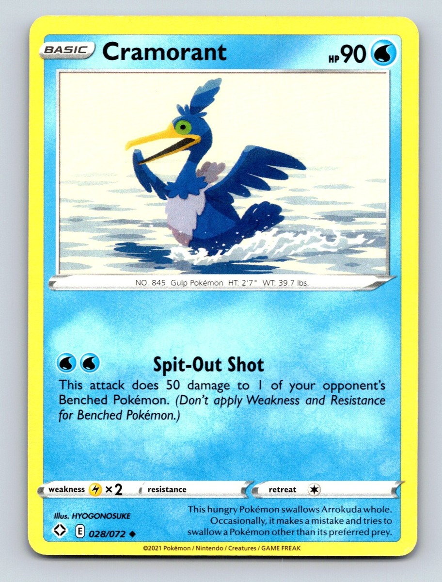 Cramorant HP 90 SpitOut Shot Rarity Blue Gulp Pokémon Card | eBay