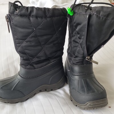 Olang Schneestiefel Kinder Gr. UK 9 - 10, schwarz mit Gummifuß und gestepptem Bein