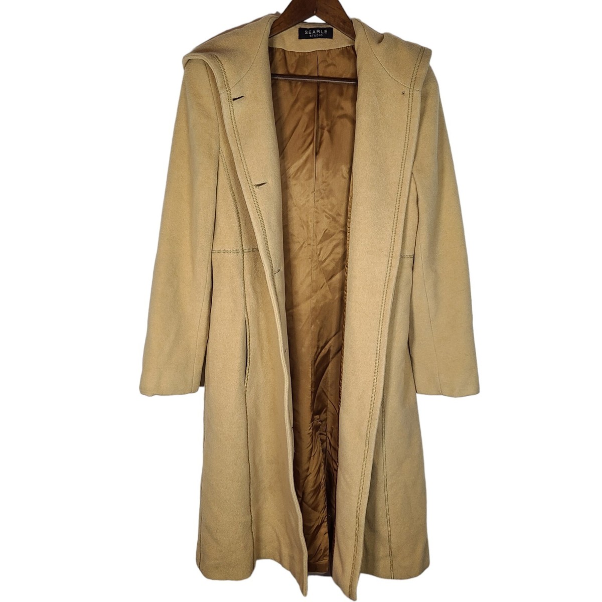 Searle Studio Brown Long Line Hooded Jacket