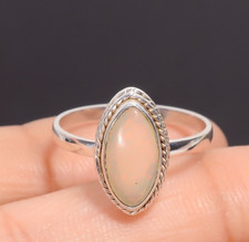 Welo Fire Natural Ethiopian Opal Gemstone 925 Sterling Silver Ring 6.75 US Gift