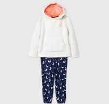 Cat  Jack Girl's hooded unicorn Top  Bottoms Pajamas size M 7/8 