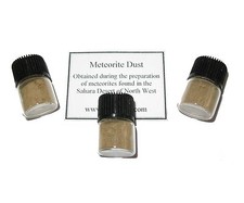 Meteorite dust from NWA stones in display vial Sahara Desert shooting star dust