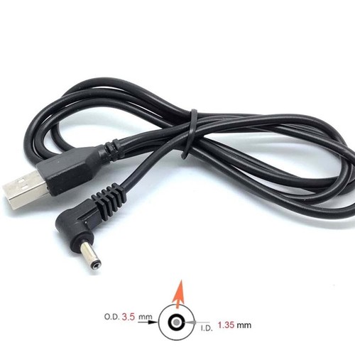 50pcs 90 Angle PC USB Male to 5V DC 3.5mm x 1.35mm Barrel Connector Power Cable - Picture 4 of 5