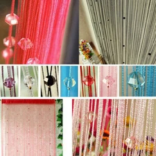 Tassel Curtain Crystal Beads Window Panel Scarf Valances Divider Beaded Screen