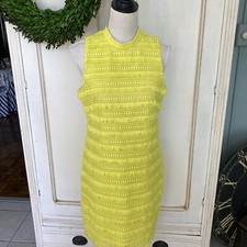J. Crew Bright Yellow Fringe Crochet Sleeveless Dress 6