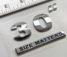 30" 30 INCH Rim SIZE MATTERS Chrome Truck Car Badge Emblem Fender Trunk SM30