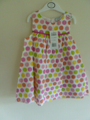 Neu ''All About Emma'' 100% Baumwolle Mädchen Kleid 2 Jahre
