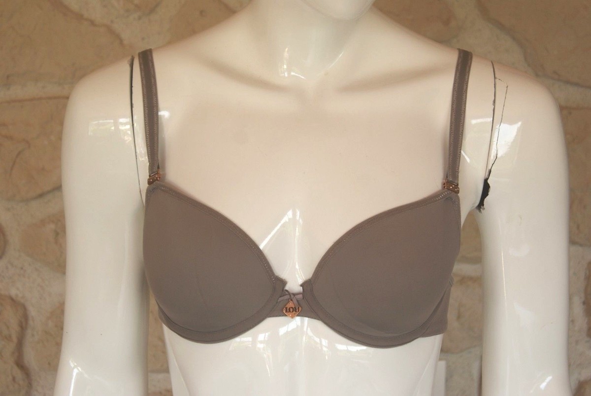 Soutien-gorge LOU PARIS Rembourré Taupe – 85D Neuf Sans étiquettes, Confort Assuré