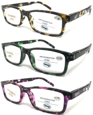 Hervorragende Qualität klassische Lesebrille Federscharniere bunt Schildpatt 882