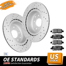 Rear Drilled Rotors Ceramic Brake Pads for Nissan 350Z 370Z Infiniti G35 G37 M35