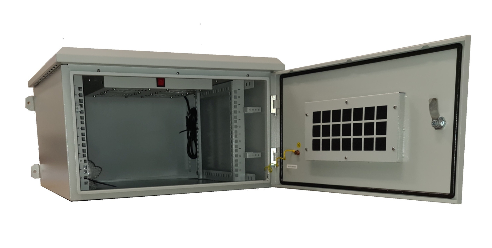 ARMADIO RACK 19 POLLICI 9U PER RETI DA ESTERNO CLASSE PROTEZIONE IP55 MISURE MM