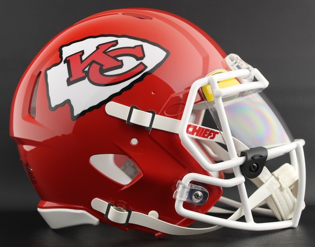 KANSAS CITY CHIEFS NFL Football Helmet with Oakley CLEAR Visor / Eye
