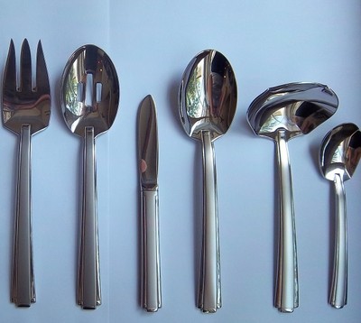 Oneida Satin Etage 6 Piece Hostess and Serving Set 18/10 Stainless Flatware
