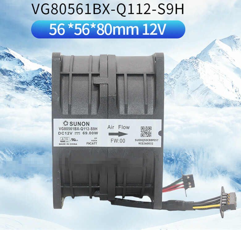 SUNON VG80561BX-Q112-S9H 8056 12V 69W Ultra-large Air Volume Server Chassis  Fan