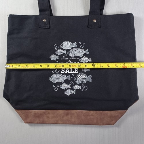 Mackenzie Childs Barn Sale Canvas Tote Bag Black Fish Beach Lake Gym - Picture 6 of 7