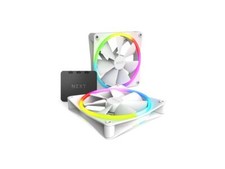 NZXT F140RGB Duo - 140mm Dual-sided RGB Fan - Twin Pack White w/RGB Controller