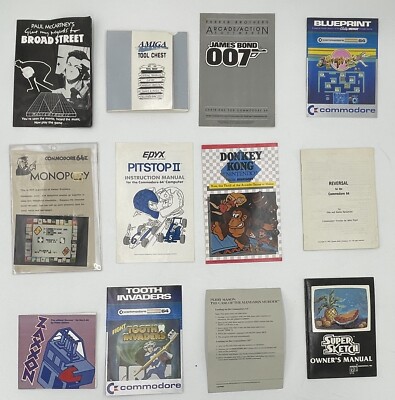 Rare Vintage 1980s Commodore 64 Game Manuals Software Books Lot of 20+ Preowned