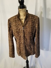 Dressbarn Faux Snakeskin Look Brand New Full Zip Jacket M