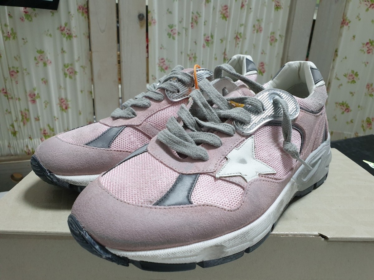 Golden Goose 38 Running Dad Sneaker Leather Pink Suede Mesh