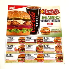 Ad Mailer 2013 Fast Food Hamburgers Carl's Jr. Jalapeño Collectors Ephemera