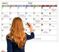 Undated Dry Erase Wall Calendar 1 Month Large 40 Inch White Office Planner Decor