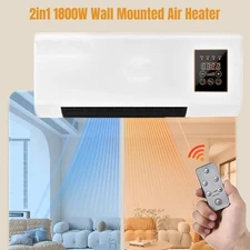 1800W Wall Mounted Electric Air Heater Hot Air Blower, Natural Wind & Warm Air