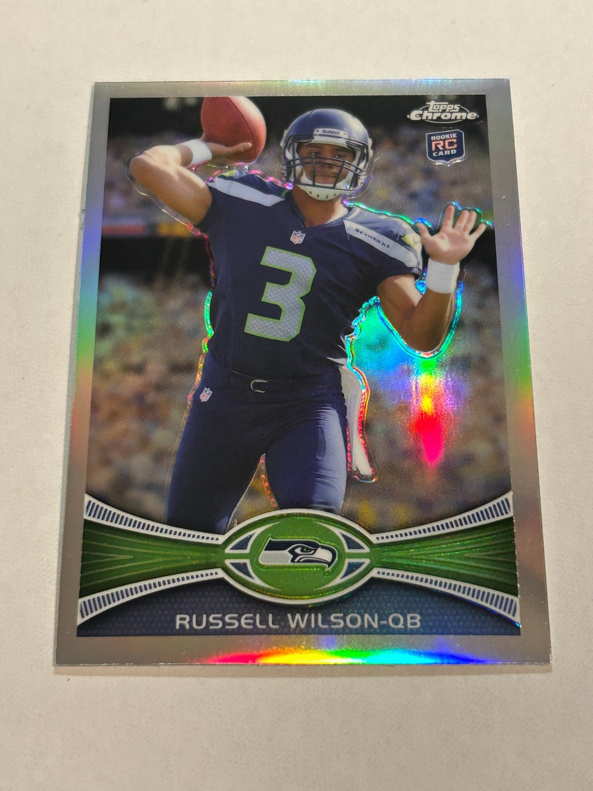 2012 TOPPS CHROME RUSSELL WILSON #40 REFRACTOR ROOKIE SEAHAWKS SP 