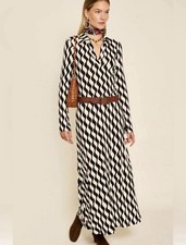 Rixo Tillie Mono Wave Maxi Dress Size 4