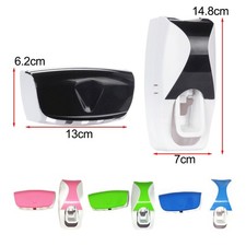 Bathroom Wall Mounted Toothbrush Rack with Automatic Toothpaste Dispenser Set