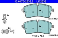 Bremsbelagsatz Scheibenbremse ATE Ceramic 13.0470-2636.2 FüR Landrover Discovery