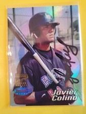 2002 Bowman's Best Autograph #100 Javier Colina RC - Colorado Rockies