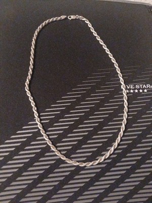 22 Zoll Silber Seil Kette Halskette 40 Gramm Sterling Silber 925