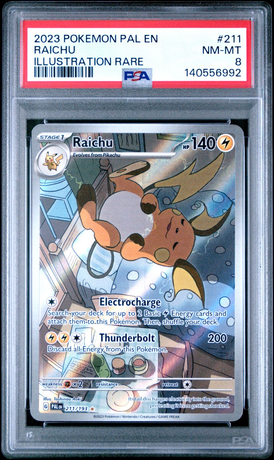 Raichu 211/193 - PSA 8 - Sv02: Paldea Evolved Holo - IR - Pokemon Graded - NM-MT