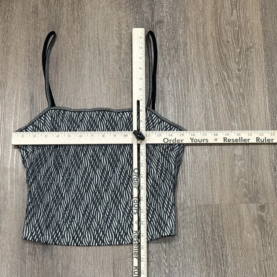 Vintage Y2K Rampage Crop Top Small Whimsigoth Black Silver Goth (Tag Size 9) - Image 3 of 4