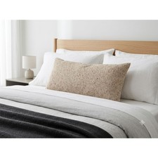 35x14 Textured Boucle Lumbar Pillow Cover Soft Suede Back Beige Cream Boho NWOT