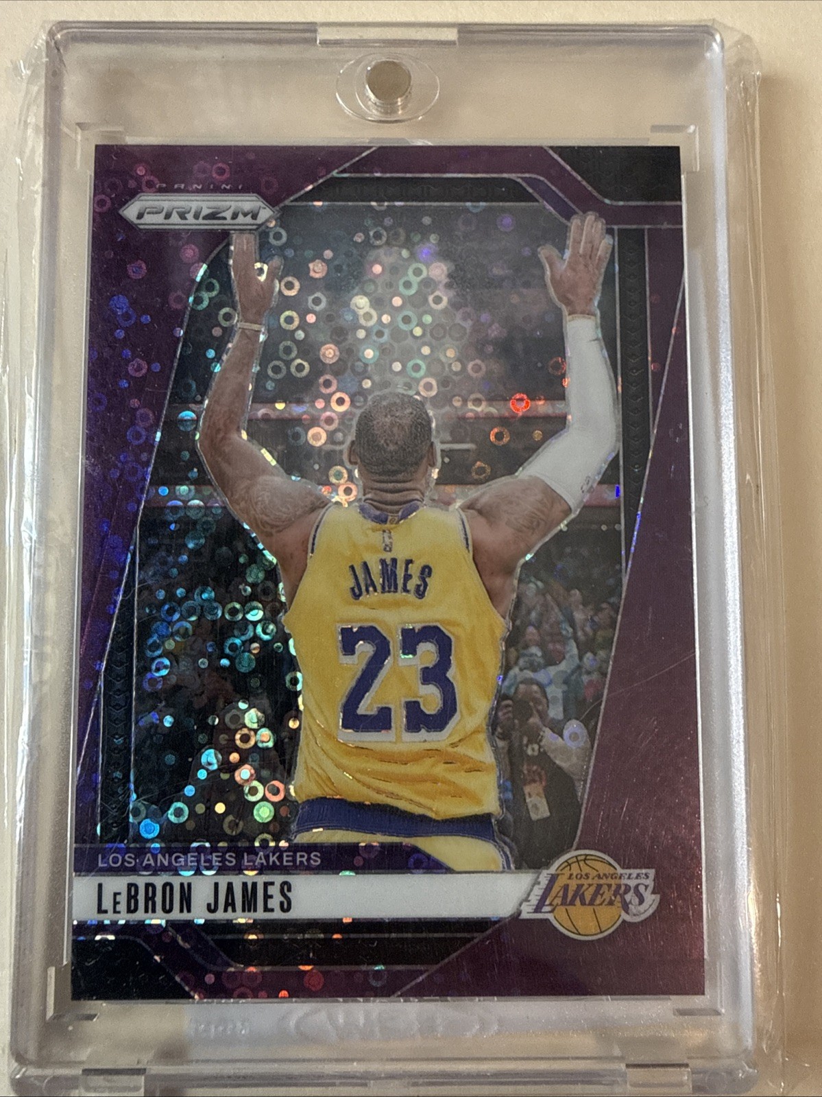 🔥 2024 Panini Prizm Purple Fast break #130 Lakers LeBron James /75