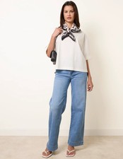 Blue Vanilla Womens Hem Wide Leg Soft Jeans