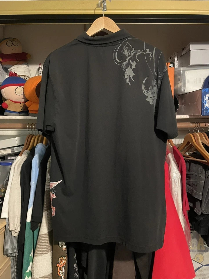 Polo Split Estilo Affliction Y2K Gótico Estilo Emo Skategang - Imagem 2 de 4