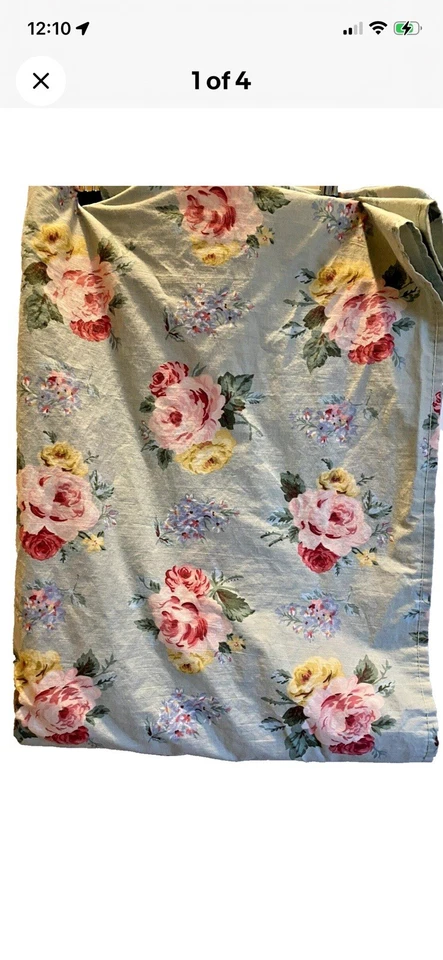 Ralph Lauren Cottage Lane Sábana PLANA COMPLETA Verde Menta Rosa Rosas Floral DOBLE Foto 2 de 4