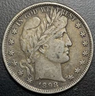 1898 P Barber Silver Half Dollar 50c Original XF FULL LIBERTY Rare US Type Coin
