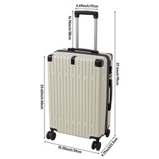 22 Inch Hard Shell 4 Wheels ABS Suitcase Cabin Luggage Travel Expandable Case