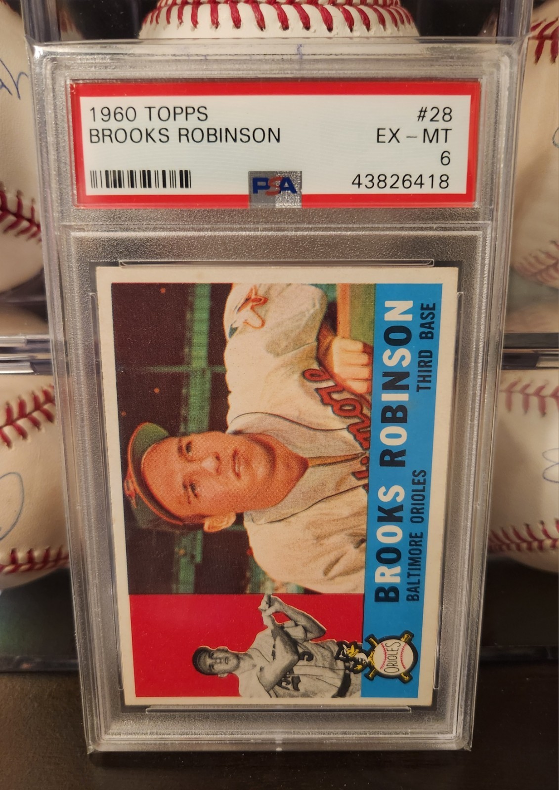 Brooks Robinson 1960 Topps #28 PSA 6 EX-MT Orioles HOF Vintage Tough!