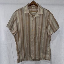 Vintage 50s Penneys Towncraft Button Up Short Sleeve Shirt Loop Collar Sz L 16