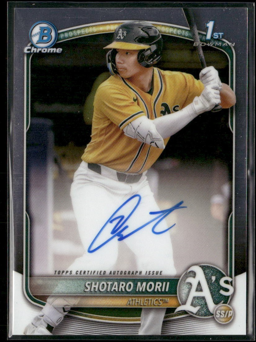 2025 Bowman Chrome Prospect Auto Shotaro Morii Athletics 1st Autograph