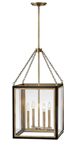 Hinkley Lighting 32984 Shaw 4 Light 16"W Taper Candle Pendant - Black / Heritage - Picture 2 of 4