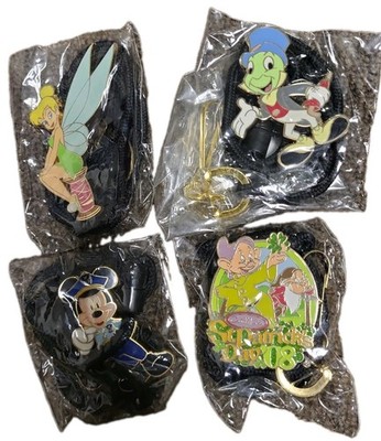 Lot 4 Vtg Disney Parks Cast Member Bolo Lanyard NOS Deadstock Tinkerbell Mickey