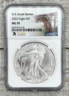 2022 American Silver Eagle U.S. State Series, West Virginia, NGC MS70