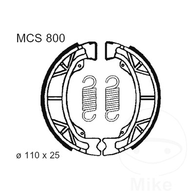 TRW Bremsbacken inkl. Federn MCS800 passend für Peugeot Elyseo 100 1998-2001