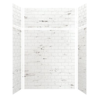 Transolid SWKX60367224 SaraMar 60'' W x 36'' D x 96'' H Six Panel - White Venito