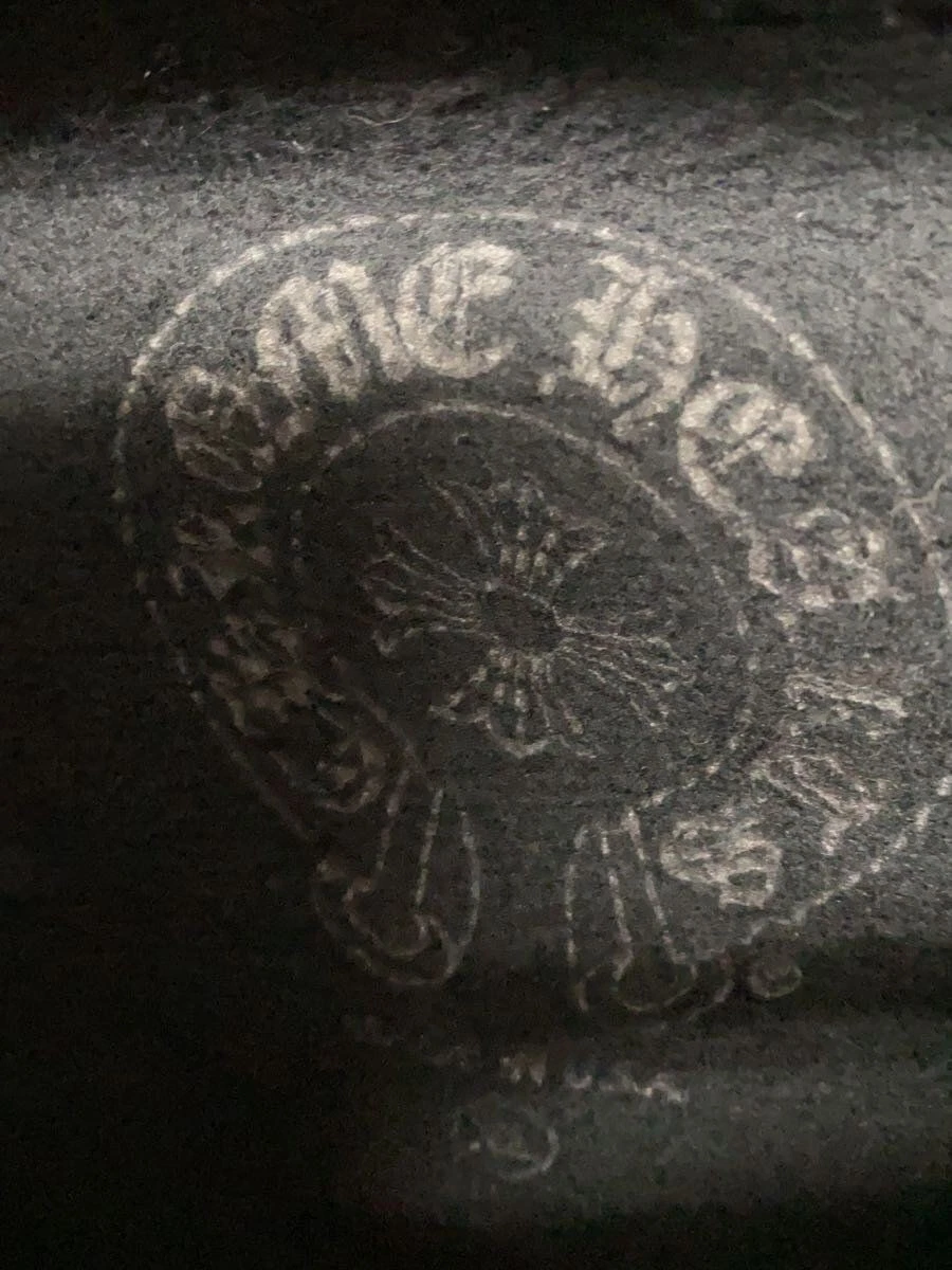 CHROME HEARTS Felpa con Cappuccio Manica Floreale Croce Ferro di Cavallo Pullover XL Cotone Nero